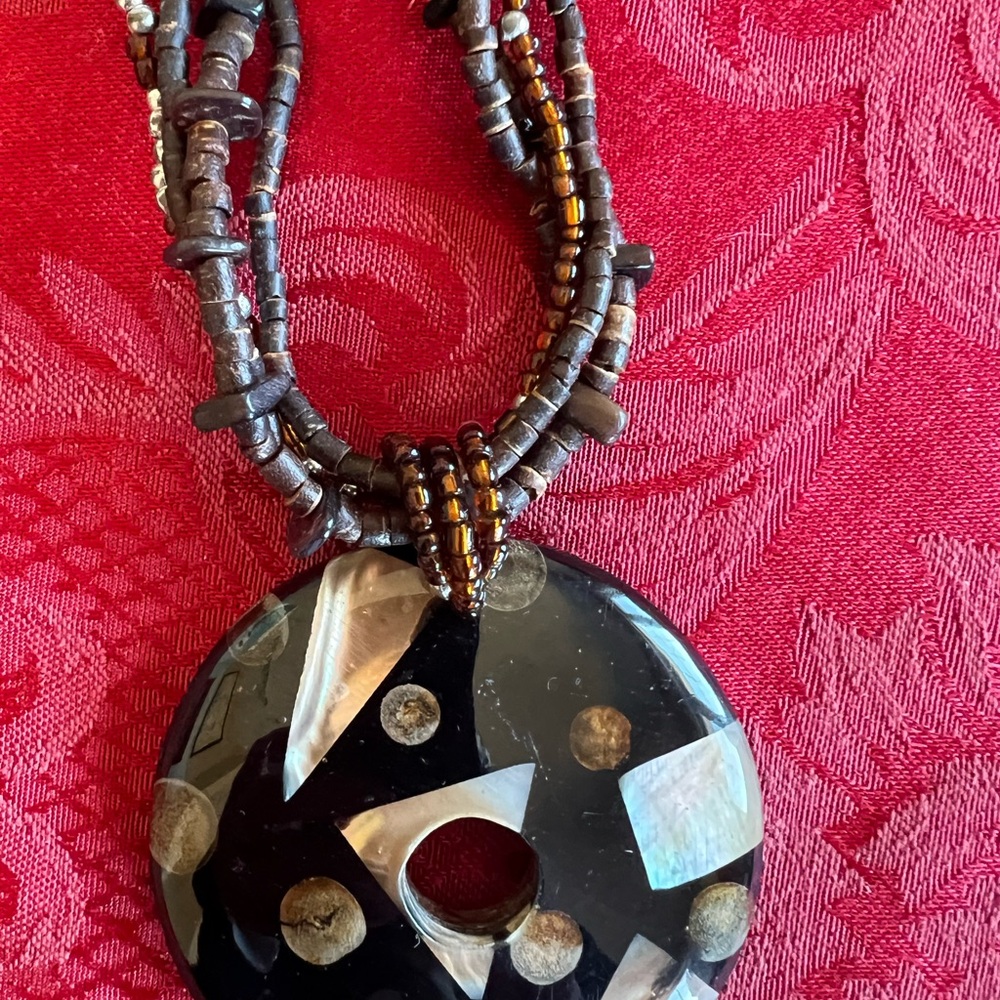 Elegant Black and Brown Beaded Necklace